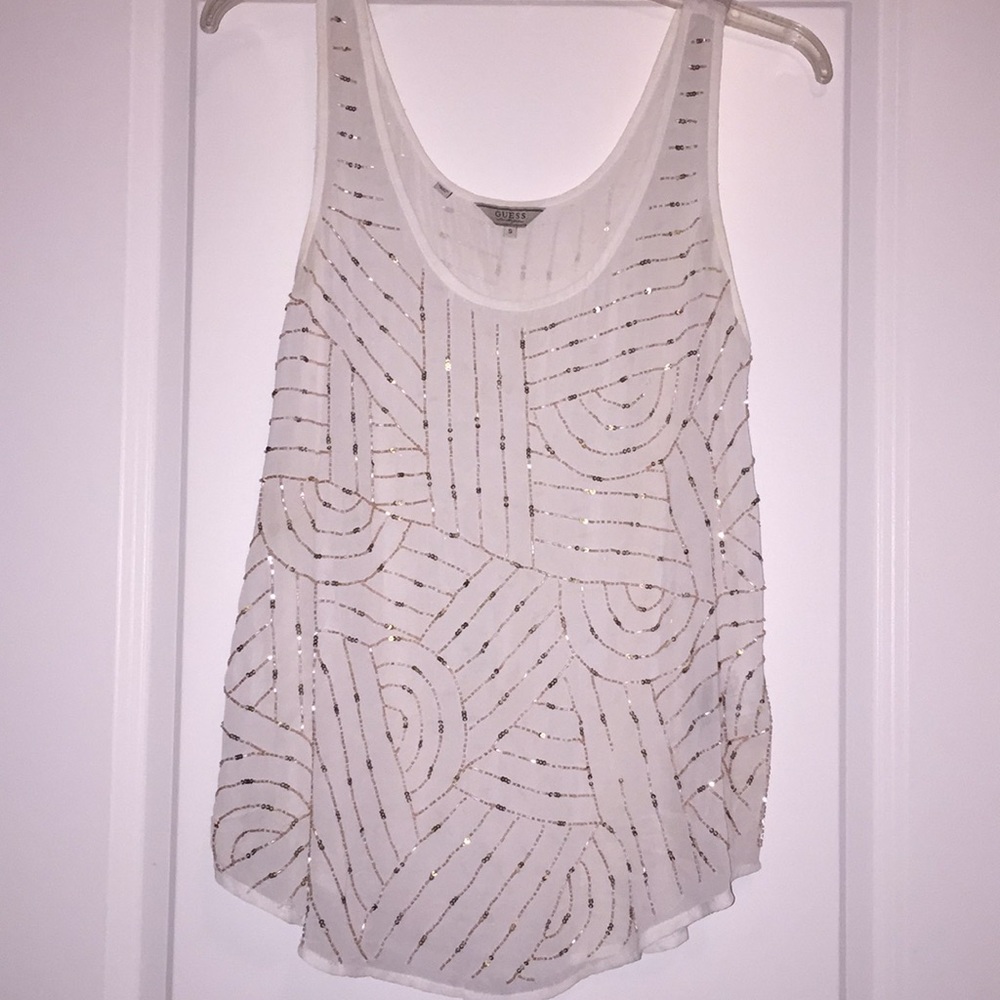 EUC guess sheer sparkle tank